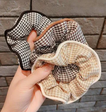 Korean Style Fabric Hair Scrunchies For Girls (3 pcs)